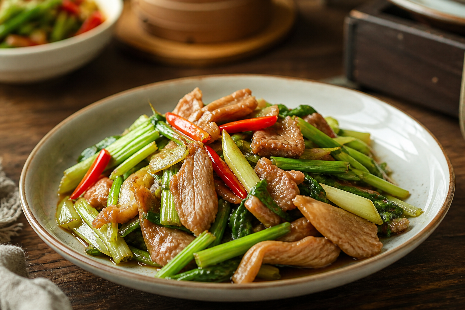蒜苗炒肉