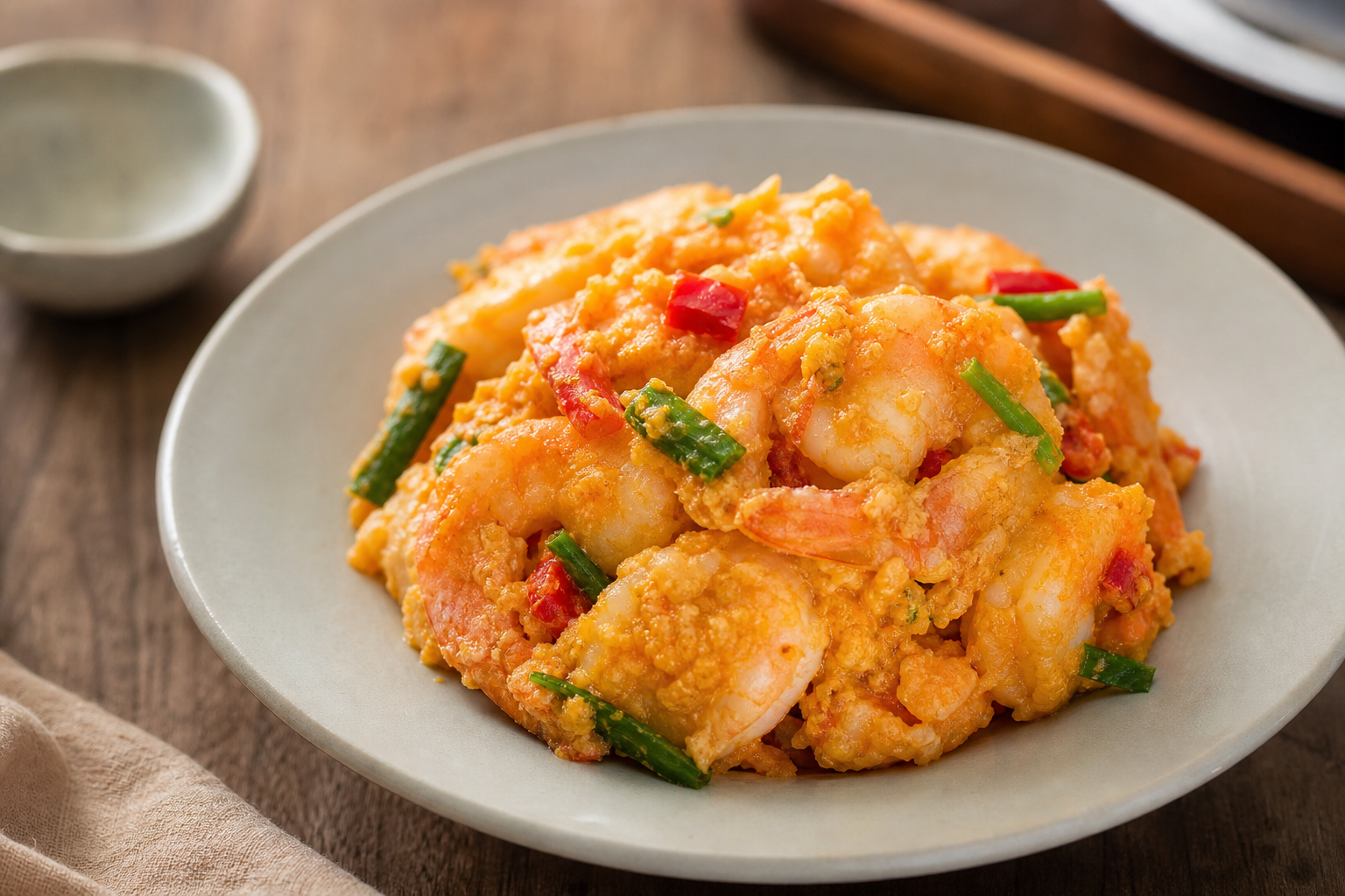 鸭蛋黄炒虾 鸭蛋黄炒虾